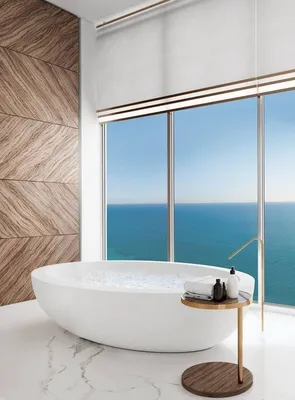 Керамическая плитка в интерьере «японской» ванной