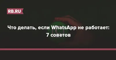 Что делать, если WhatsApp не работает: 7 советов | Rusbase