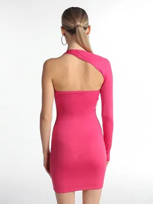 Вечернее мини платье с вырезом, цвет: ярко розовый купить в  интернет-магазине ТВОЕ, арт.94889