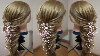 Вечерняя причёска из косы Текстурная коса Видео урок Hair tutorial Курс  плетения кос - YouTube