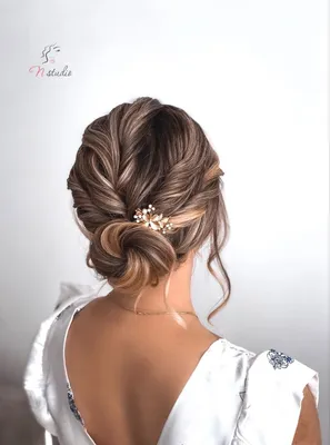 Свадебные прически на средние волосы (70 фото)
