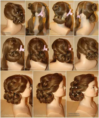 15 простых причесок для девочки (фото) | Cute bun hairstyles, Hair bun  tutorial, Curly hair styles easy