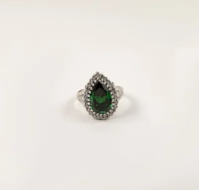 WPAITKYS модное серебряное кольцо с зеленым кубическим цирконием в форме  капли для женщин ювелирные изделия для вечерние с кристаллами Размер 6 7 8  9 10 бесплатная подарочная коробка | AliExpress