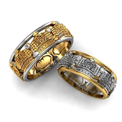 Венчальные кольца из белого золота с эмалью, 585 проба в Москве, цена руб.:  купить в интернет-