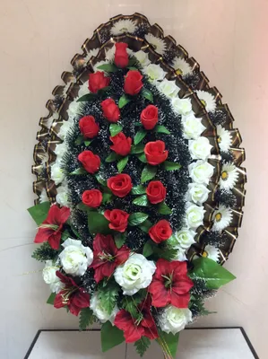 Ритуальный венок из искусственных цветов Элитный №12 купить в Москве по  цене 5780 руб.