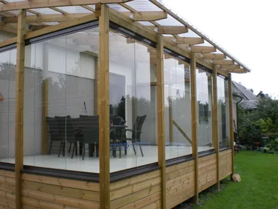 Веранда с прозрачной крышей, пристроенная к дому — Готовые работы Darnex