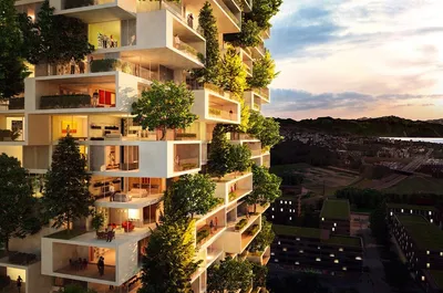 Вертикальный лес» (итал. Bosco Verticale) — жилой комплекс из двух башен  высотой 110 и 76 метров в Милане, Италия | Пикабу