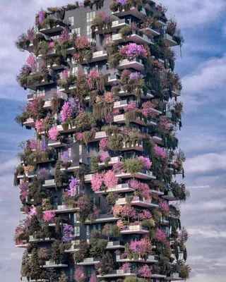 Самые красивые дома: Вертикальный лес в Милане - деревья на фасаде дома