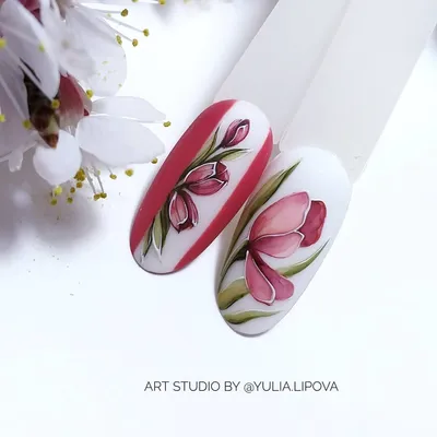 Pin by Татьяна К on Цветы на ногтях | Bright nail art, Floral nail art,  Flower nails