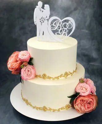 Свадебный торт белый с живыми цветами - Каталог товаров - Paris Dessert -  Кондитерская Киев