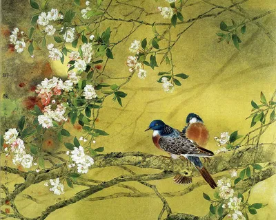 ВЕСНА! птицы поют, цветы цветут - ОЛЬГА ЦУРИНА художник иллюстратор акварель
