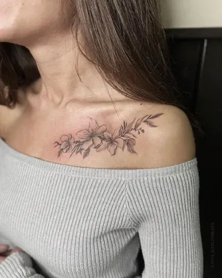 Эскиз татуировки ветки сакуры - фото в салоне Tattoo Times