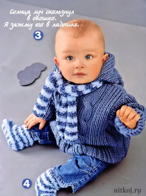 Пальто спицами с капюшоном для мальчика » Ниткой - вязаные вещи для вашего  дома, вязание крючком, вязание спицами, схемы вязания