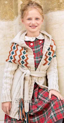 Вязаное пальто с капюшоном для девочки — Shpulya.com - схемы с описанием  для вязания спицами и крючком