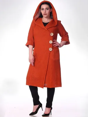Вязаное пальто с капюшоном - Арт 167-17 | Интернет магазин ArgNord.ru