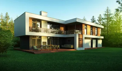 Проект двухэтажного дома с гаражом из керамзитобетонных блоков KARAT купить  в Минске на Territoria.by