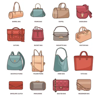 Виды сумок женских - фото, названия, сравнение моделей | Как называется  сумка через плечо