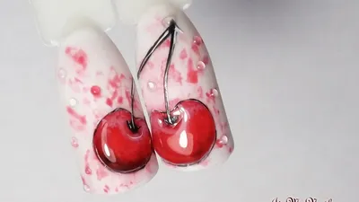 🍒Дизайн Вишня на ногтях🍒Дизайн ногтей гель лаком🍒Nail Design  Shellac🍒Сочная вишня🍒 - YouTube