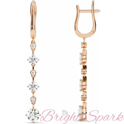 Длинные золотые висячие сережки Michelle 3 карата – купить по отличной цене  в интернет-магазине Bright Spark