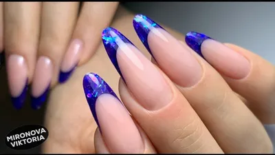 Моделирование ногтей с помощью Fast Gel/ Блестящий витражный френч -  YouTube | Милые ногти, Ногти, Нейл-арт