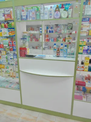 Заказать Кассовая витрина для аптек из ЛДСП в интернет магазине Бастау-  18506305