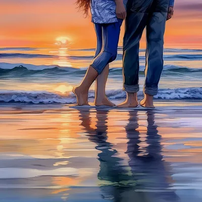 Пара в любви, идущих на берегу моря Стоковое Изображение - изображение  насчитывающей валентайн, влюбленность: 207677269