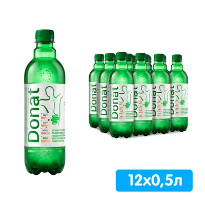 Вода Donat Mg / Донат Магний 0.5 литра, газ, пэт, 12 шт. в уп. - купить по  выгодной цене с доставкой по Москве в интернет-магазине Водовоз.RU