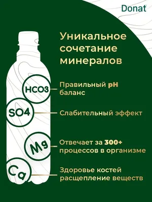 Минеральная вода Донат 1л/6шт (уп) купить за 1 242 руб. с доставкой на дом  в интернет-магазине «Palladi» в Южно-Сахалинске