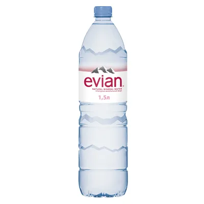 Вода минеральная природная Evian 1.5л ПЭТ, цена – купить с доставкой в  официальном интернет-магазине Мираторг