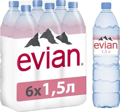 Купить вода минеральная Evian / Эвиан негазированная ПЭТ (1,5л*6шт), цены  на Мегамаркет | Артикул: 600002775046