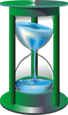 Водяные часы (клепсидра) с цветными каплями, выделенными на белом фоне -  Ozero - российский фотосток