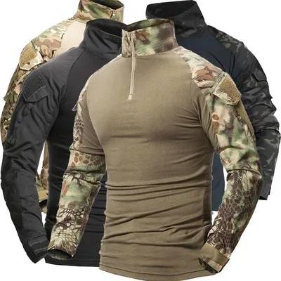 Камуфляжные мужские футболки, армейская боевая тактическая футболка, военные  охотничьи уличные мужские футболки с длинным рукавом – лучшие товары в  онлайн-магазине Джум Гик