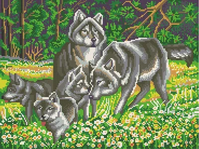 Картина по номерам Волчья семья, Rainbow Art, GX36296 - описание, отзывы,  продажа | CultMall