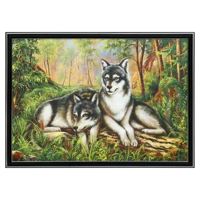 Панно из камня на подставке \"Волчья семья\" 116891 купить в Москве в  интернет-магазине Уральский сувенир