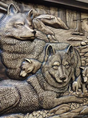 Картина по номерам \"Волчья семья\"