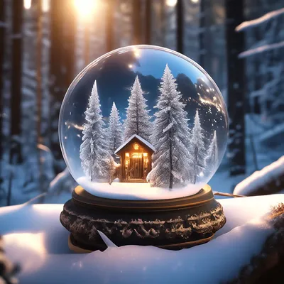 Волшебный зимний лес с гирляндой в…» — создано в Шедевруме