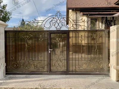 Откатные ворота из профнастила для загородного дома купить в Москве, цена  от 45 350 руб. | Стройзабор