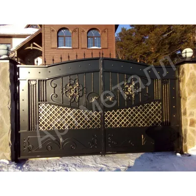 Металлические ворота с калиткой - купить по самым низким ценам в Москве -  Заборкин