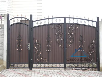 Купить кованые ворота Дачные Арочные со встроенной калиткой - металлические  ворота и калитки от завода производителя Инсайт.