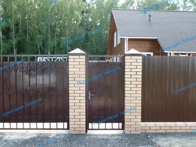 Распашные ворота, купить металлические ворота с калиткой по низкой цене от  производителя в Москве - Good Zabor