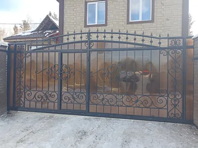 Металлические ворота из поликарбоната ВК-10 купить в Москве по выгодной цене