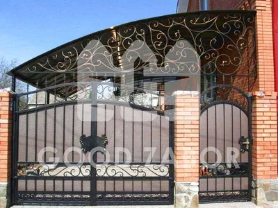 Откатные ворота из поликарбоната с ковкой купить в Калининграда | Цена на  откатные ворота из поликарбоната с ковкой