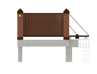 Купить Забор из профлиста с кирпичными столбами по самым низким ценам в  Рошале и области | Забор из профлиста с кирпичными столбами Под ключ с  установкой | Монтаж Забор из профлиста с
