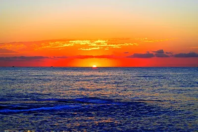 Обои восход солнца, море, горизонт, океан, закат - картинка на рабочий стол  и фото бесплатно