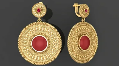 Купить Золотые серьги Восточный стиль - Серьги с подвесками из золота #1258