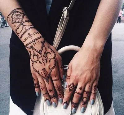 Купить Индия Цветок Ноги Рука Боди-Арт Наклейка Временная Татуировка  Татуировки Хной Черные Татуировки Наклейки | Joom