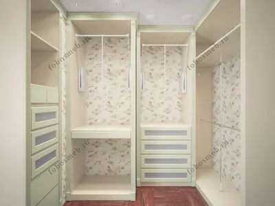 Встроенный гардеробный шкаф в спальне Bonelli со стеклянными дверьми