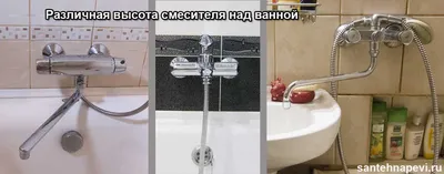 На какой высоте над ванной нужно устанавливать смеситель расчет