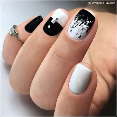 Необычный маникюр #Nails_WF #nails #маникюр #black #white #blackmanicure  #blacknails #whitemanicure #whitenails #белый … | Дизайнерские ногти,  Ногти, Шикарные ногти