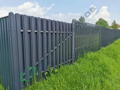 Забор из металлического штакетника 53м RAL9005 Черный МАТТЕ в Альметьевске